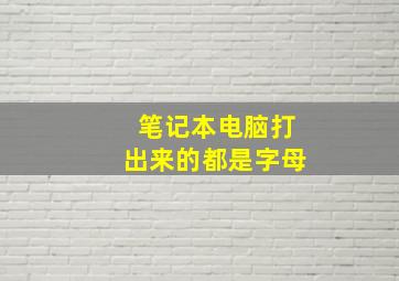 笔记本电脑打出来的都是字母