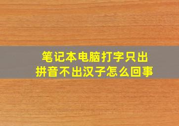 笔记本电脑打字只出拼音不出汉子怎么回事