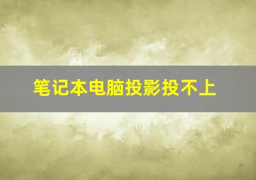 笔记本电脑投影投不上