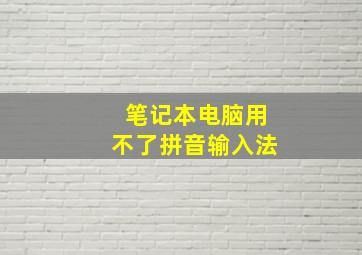 笔记本电脑用不了拼音输入法