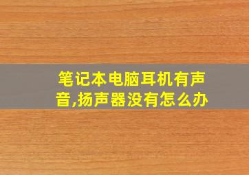 笔记本电脑耳机有声音,扬声器没有怎么办