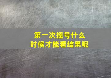 第一次摇号什么时候才能看结果呢