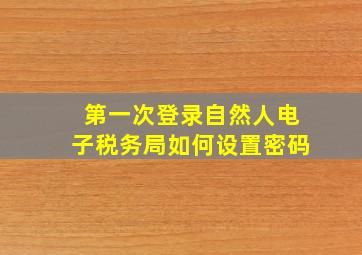 第一次登录自然人电子税务局如何设置密码