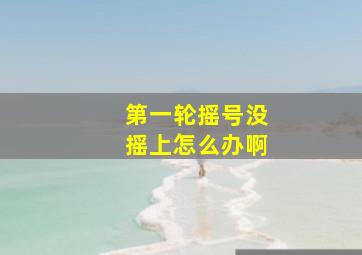 第一轮摇号没摇上怎么办啊