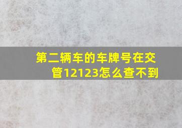 第二辆车的车牌号在交管12123怎么查不到