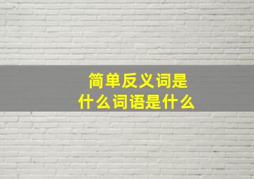 简单反义词是什么词语是什么