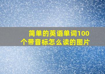 简单的英语单词100个带音标怎么读的图片