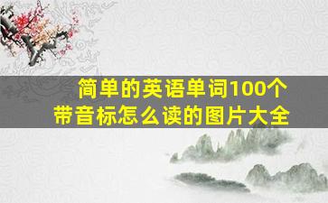 简单的英语单词100个带音标怎么读的图片大全