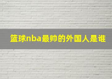 篮球nba最帅的外国人是谁