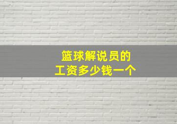 篮球解说员的工资多少钱一个