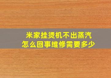 米家挂烫机不出蒸汽怎么回事维修需要多少