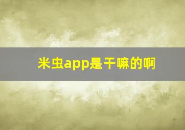 米虫app是干嘛的啊