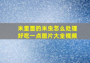 米里面的米虫怎么处理好吃一点图片大全视频