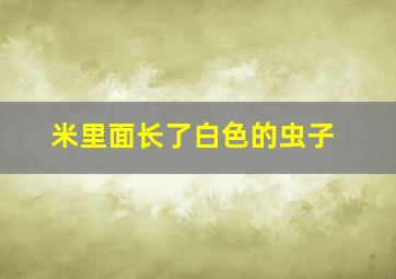 米里面长了白色的虫子