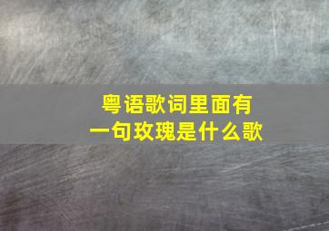 粤语歌词里面有一句玫瑰是什么歌