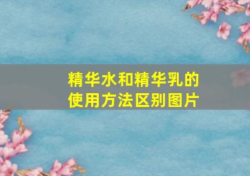 精华水和精华乳的使用方法区别图片