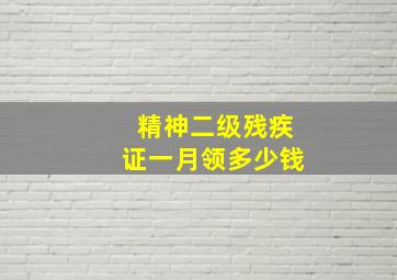 精神二级残疾证一月领多少钱