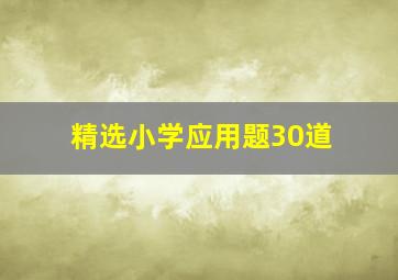 精选小学应用题30道