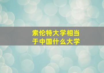 索伦特大学相当于中国什么大学