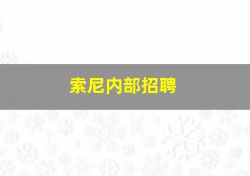 索尼内部招聘