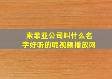 索菲亚公司叫什么名字好听的呢视频播放网