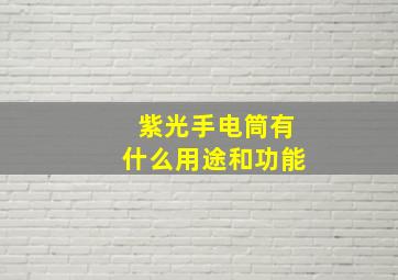 紫光手电筒有什么用途和功能