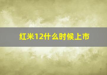 红米12什么时候上市