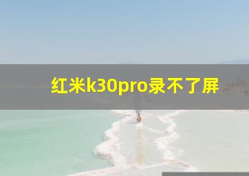 红米k30pro录不了屏