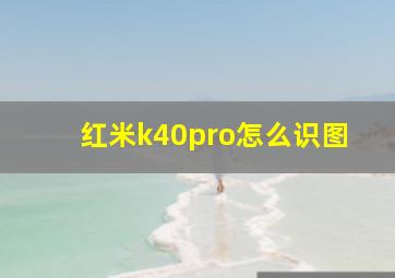 红米k40pro怎么识图