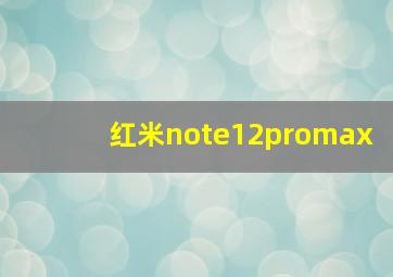 红米note12promax