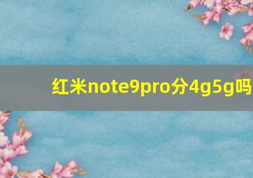 红米note9pro分4g5g吗