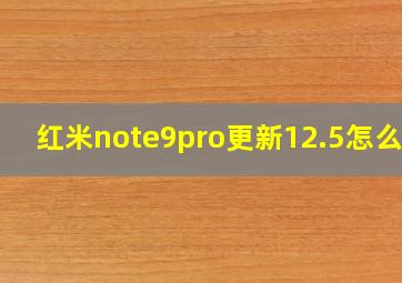 红米note9pro更新12.5怎么样