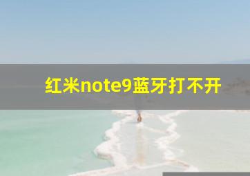 红米note9蓝牙打不开