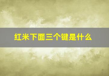 红米下面三个键是什么