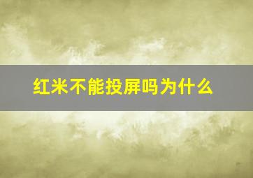 红米不能投屏吗为什么