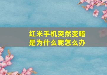 红米手机突然变暗是为什么呢怎么办