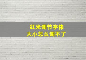 红米调节字体大小怎么调不了