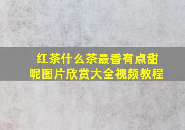 红茶什么茶最香有点甜呢图片欣赏大全视频教程