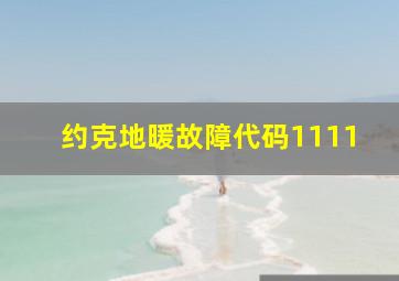 约克地暖故障代码1111