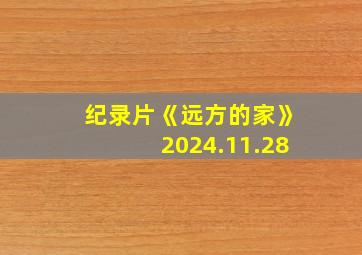 纪录片《远方的家》2024.11.28