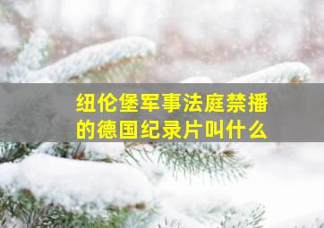 纽伦堡军事法庭禁播的德国纪录片叫什么