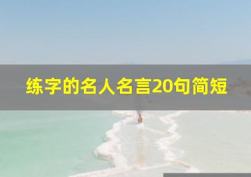 练字的名人名言20句简短