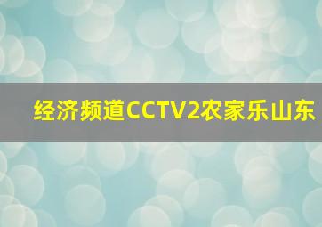 经济频道CCTV2农家乐山东