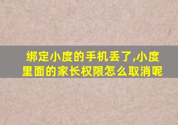 绑定小度的手机丢了,小度里面的家长权限怎么取消呢