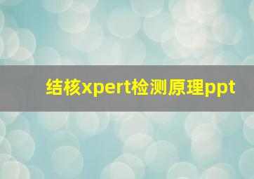 结核xpert检测原理ppt