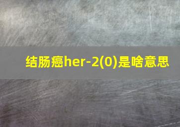 结肠癌her-2(0)是啥意思