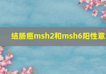 结肠癌msh2和msh6阳性意义