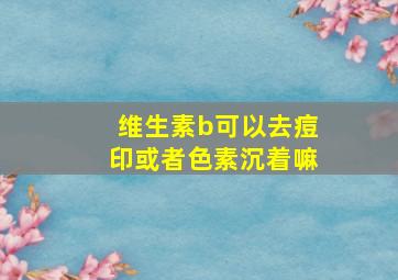 维生素b可以去痘印或者色素沉着嘛