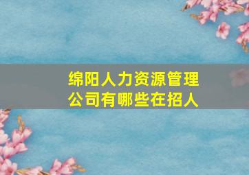 绵阳人力资源管理公司有哪些在招人