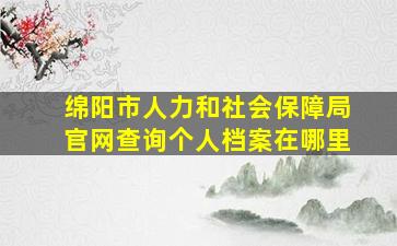 绵阳市人力和社会保障局官网查询个人档案在哪里